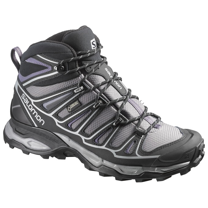 Bottes Hiver Salomon Femme Argent / Noir - Salomon X ULTRA MID 2 W SPIKES GTX® - France (0215-QVUTR)